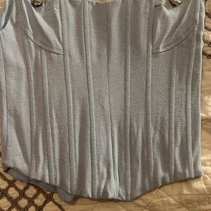 Light Blue Strapless Corset Top